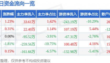 股票行情快报：双箭股份（002381）5月27日主力资金净买入33.61万元
