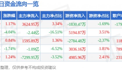 股票行情快报：软通动力（301236）5月16日主力资金净买入3624.95万元
