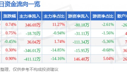 股票行情快报：双箭股份（002381）6月9日主力资金净买入346.69万元