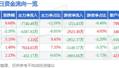 股票行情快报：兴森科技（002436）2月12日主力资金净卖出7746.49万元