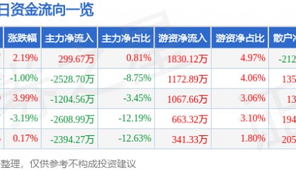 股票行情快报：双良节能（600481）12月26日主力资金净买入299.67万元