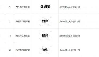 京东物流申请注册“战狼”“独狼”等商标