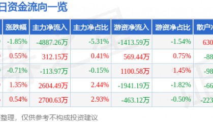 股票行情快报：软通动力（301236）6月10日主力资金净卖出4887.26万元