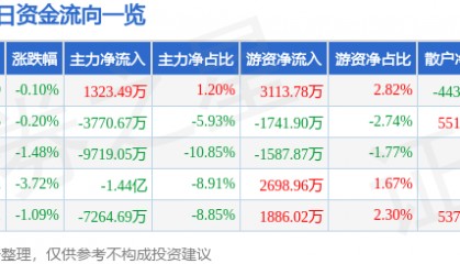 股票行情快报：神州数码（000034）4月3日主力资金净买入1323.49万元