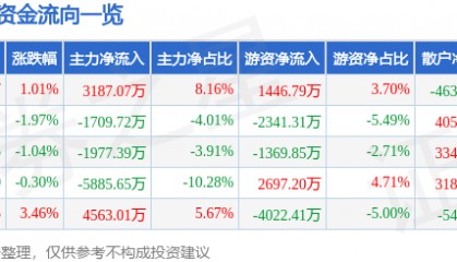 股票行情快报：新时达（002527）5月16日主力资金净买入3187.07万元