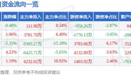 股票行情快报：新大陆（000997）3月4日主力资金净买入111.98万元