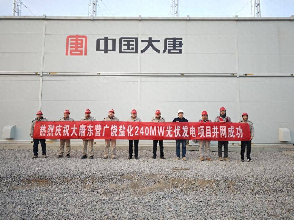 大唐东营广饶盐化光伏发电项目实现全容量并网发电