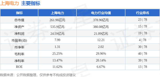 股票行情快报：上海电力（600021）3月24日主力资金净卖出1184.59万元