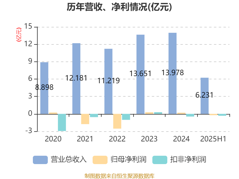 华联股份：2025年上半年实现营业总收入6.23亿元